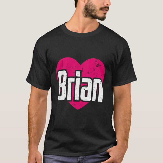 Camiseta Eu Amo Brian Primeiro Nome Ele Brian (Frente)