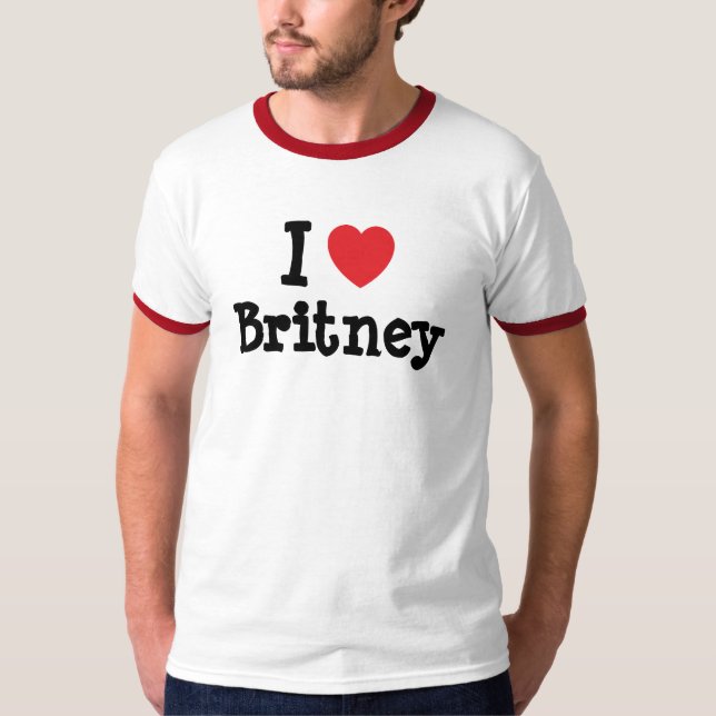 Camiseta Eu amo Britney Heart-Shirt (Frente)