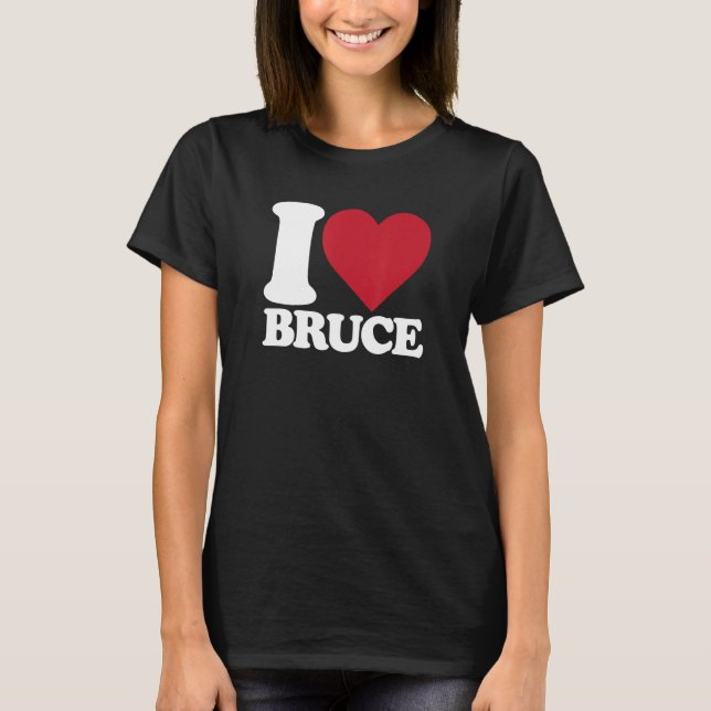 Camiseta Eu Amo Bruce - Eu Coração Bruce (Frente)