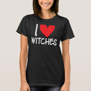 Camiseta Eu Amo Bruxas Assustadas Do Halloween, Mulher De V