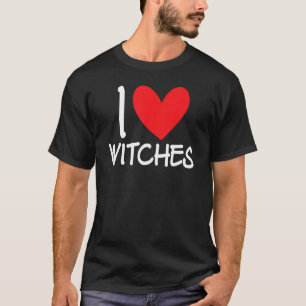Camiseta Eu Amo Bruxas Fantasia Assustadora de Halloween Va