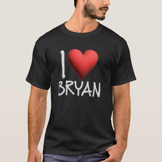 Camiseta Eu Amo Bryan Name Personalised Men Cara Amigo BFF (Frente)