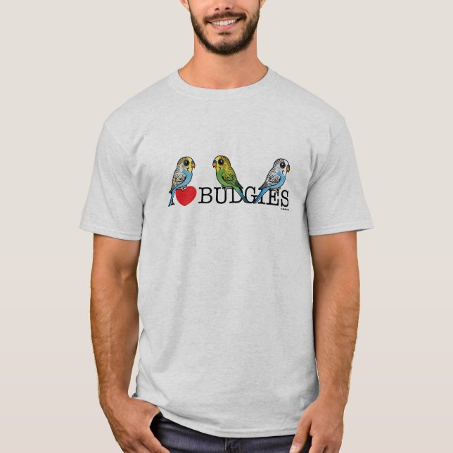 Camiseta Eu amo Budgies (Frente)