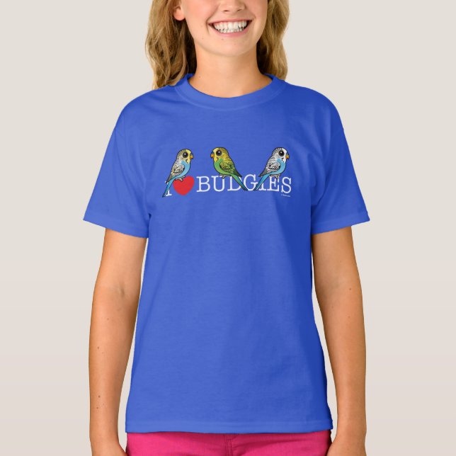 Camiseta Eu amo Budgies (Frente)