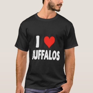 Camiseta Eu Amo Buffalos - Coração Bonita Zoo Engraçado Buf