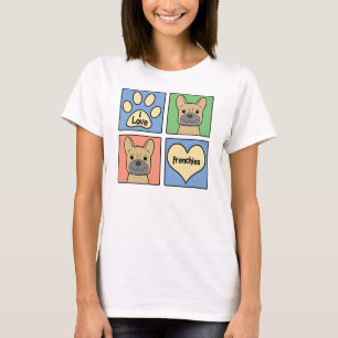 Camiseta Eu amo buldogues franceses