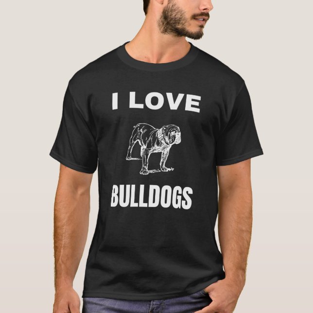 Camiseta Eu amo Bulldog (Frente)