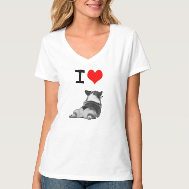 Camiseta Eu amo bumbuns do Corgi (Frente)