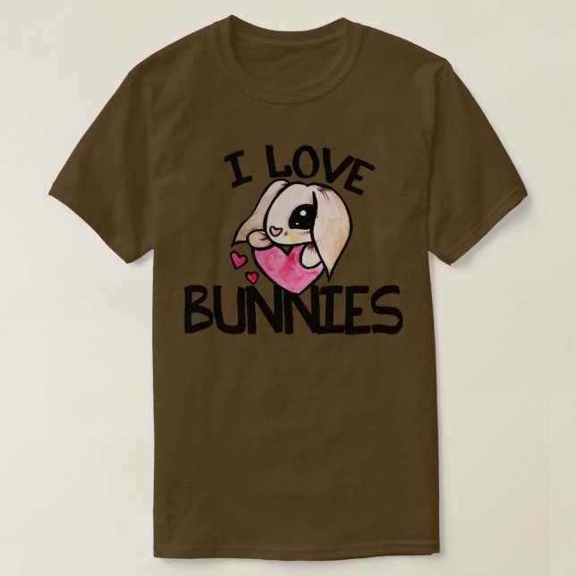 Camiseta Eu amo Bunnies (Frente do Design)