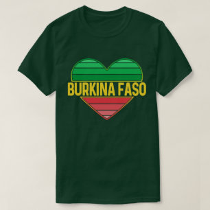 Camiseta Eu Amo Burkina Faso, Heart Burkinabè