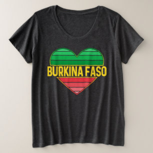 Camiseta Eu Amo Burkina Faso, Heart Burkinabè