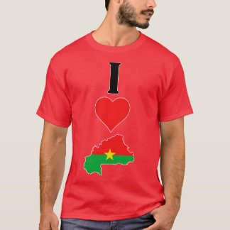 Camiseta Eu Amo Burkina Faso Vertical I Heart Country Flag