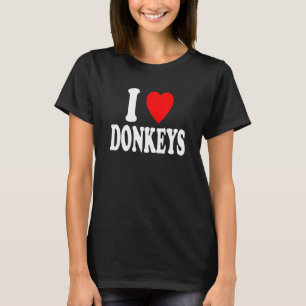 Camiseta Eu Amo Burros Animais Favoritos Zoológico Fazenda