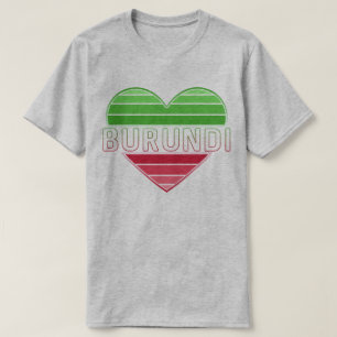 Camiseta Eu Amo Burundi, Coração Burundi