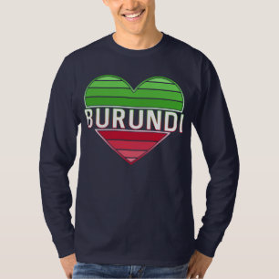 Camiseta Eu Amo Burundi, Coração Burundi