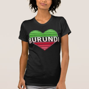 Camiseta Eu Amo Burundi, Coração Burundi
