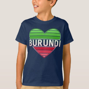 Camiseta Eu Amo Burundi, Coração Burundi