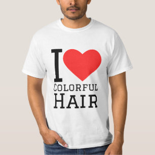 Camiseta Eu amo cabelo colorido 