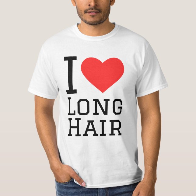 Camiseta Eu amo cabelo comprido (Frente)