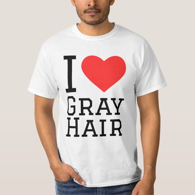 Camiseta Eu amo cabelo grisalho (Frente)