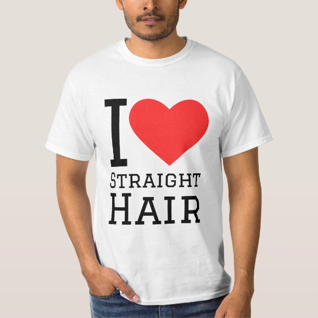 Camiseta Eu amo cabelo liso (Frente)