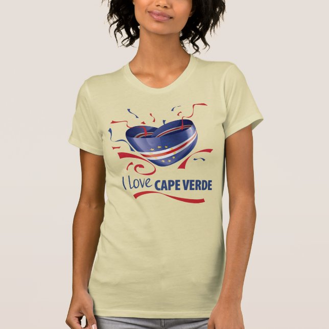 Camiseta Eu amo Cabo Verde (Frente)