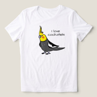 Camiseta Eu Amo Cacatuas Cinzentas Normais