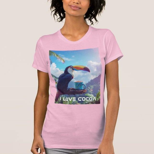 CAMISETA EU AMO CACAU - TUCANO (Frente)