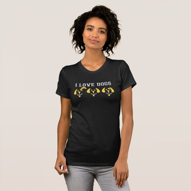 Camiseta Eu amo cachorros (Frente Completa)