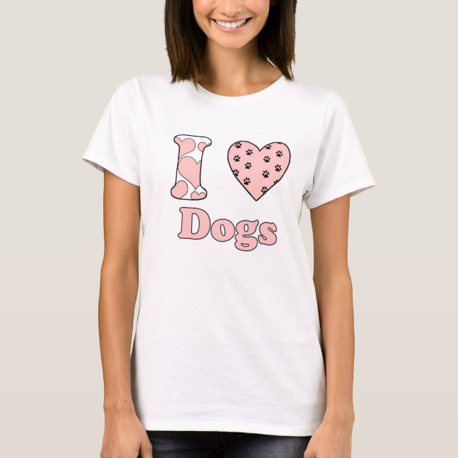 Camiseta Eu amo cachorros (Frente)