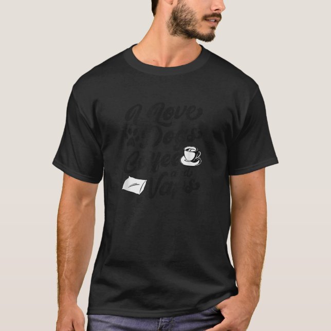Camiseta Eu Amo Cachorros Café e Sonecas Presente Divertido (Frente)