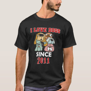 Camiseta Eu amo cachorros desde 2011
