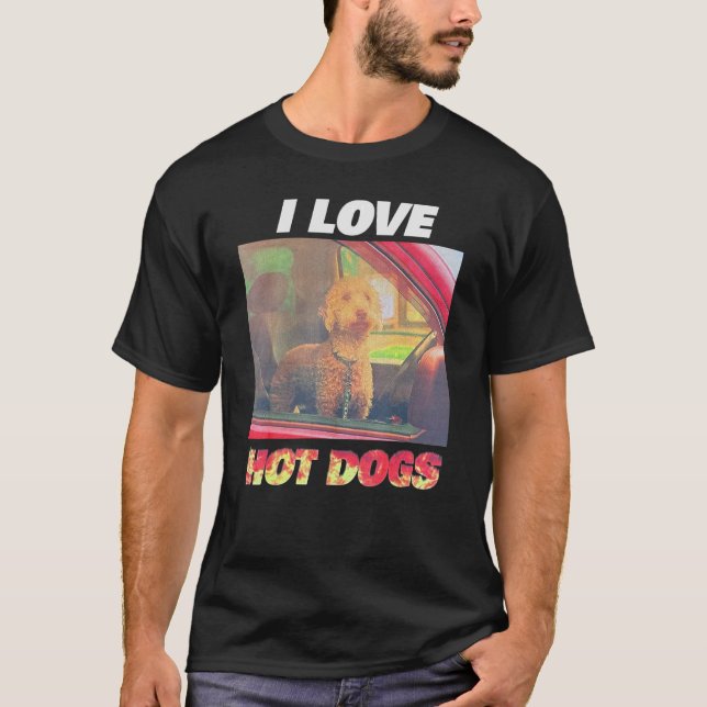 Camiseta Eu Amo Cachorros Quentes (Frente)