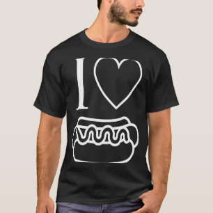 Camiseta Eu Amo Cachorros Quentes Eu Corto Cachorros Quente