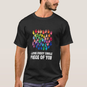 Camiseta Eu Amo Cada Pedacinho Seu Conscientização do Autis