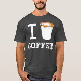 Camiseta Eu Amo Café Branco Café Amantes Da Taça Café