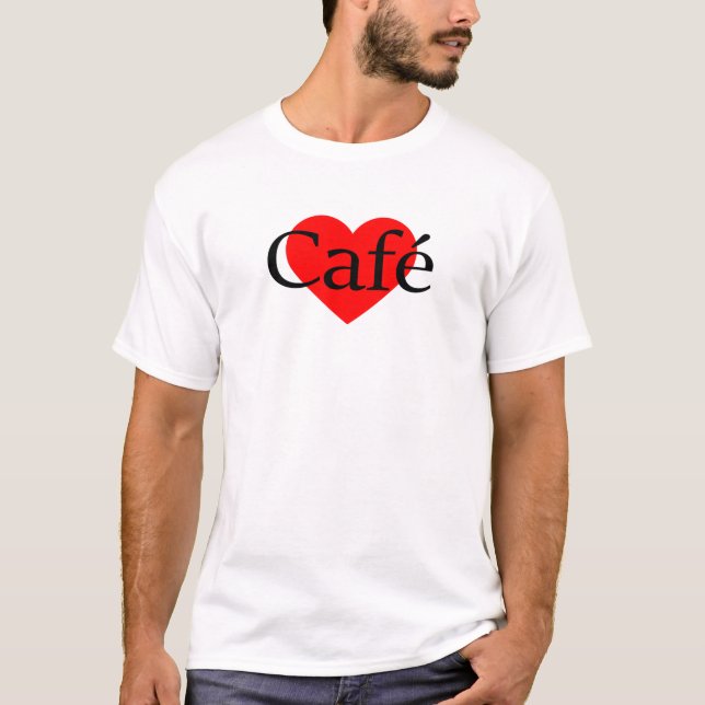 Camiseta Eu Amo Café - Café França (Frente)