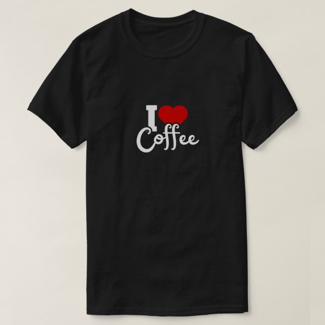 Camiseta Eu Amo Café - Café Lover (Frente do Design)
