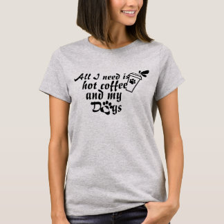 Camiseta Eu Amo Café e Cachorro - Camisa Divertida