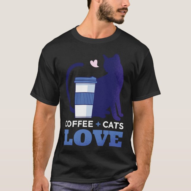 Camiseta Eu Amo Café E Gatos Café (Frente)