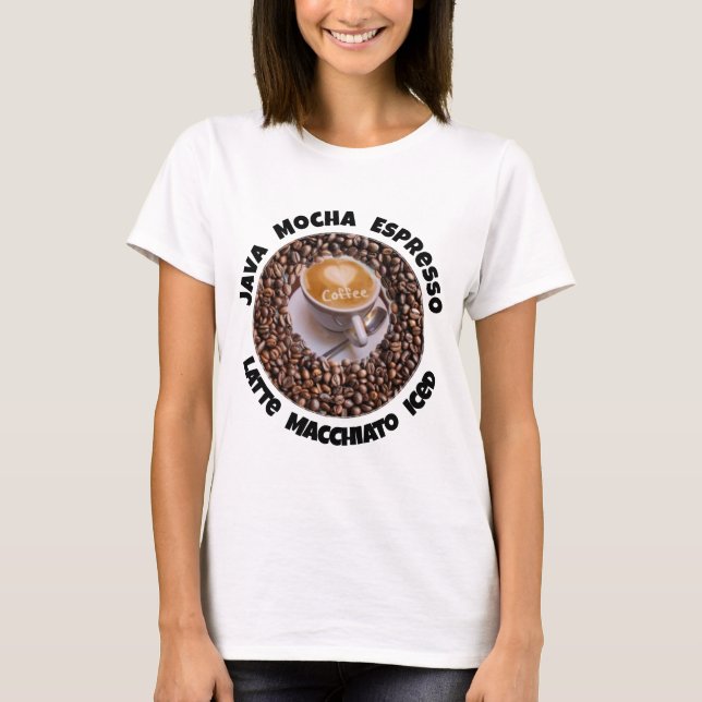 Camiseta Eu Amo Café Java Latte Cappucino (Frente)