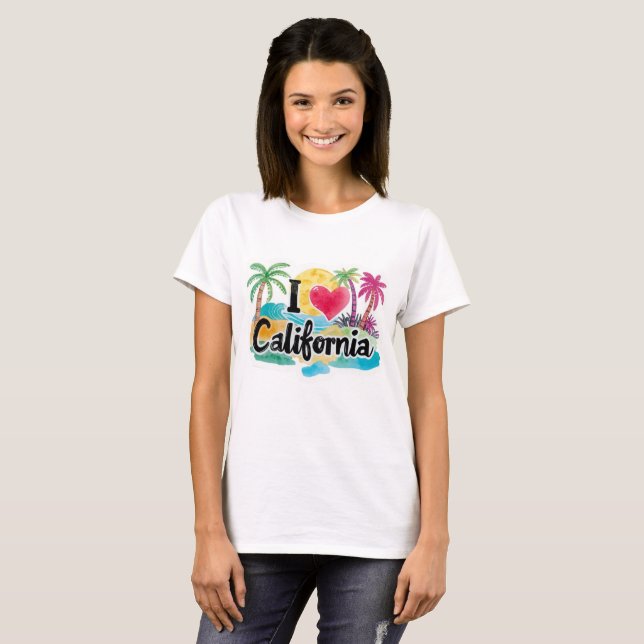 Camiseta Eu Amo Califórnia  (Frente Completa)
