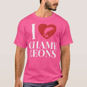 Camiseta Eu Amo Camaleões Veados Pantera Chamaeleonidae Ch