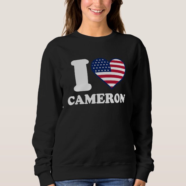 Camiseta Eu amo Cameron eu coração Cameron (Frente)