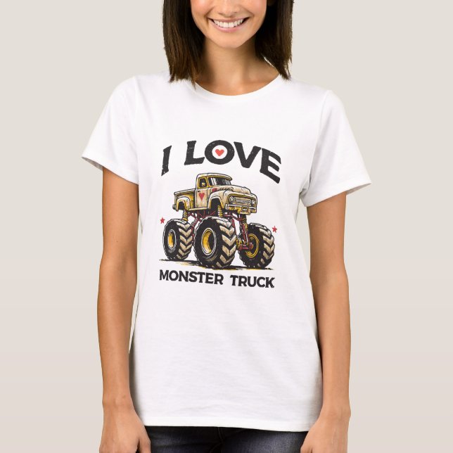 Camiseta Eu Amo Caminhão Monstro (Frente)