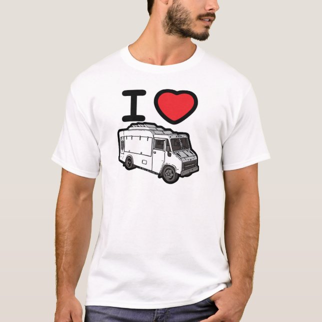 Camiseta Eu amo caminhões da comida! (Frente)