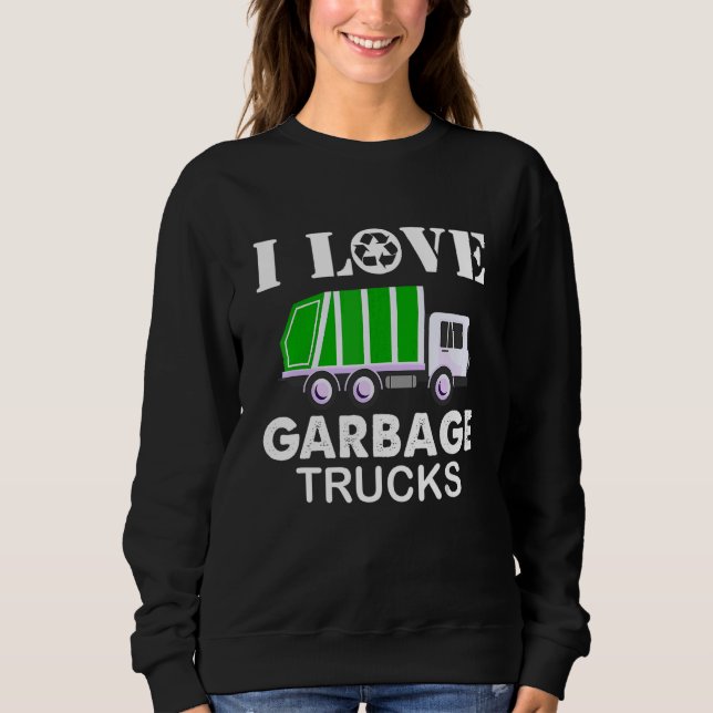 Camiseta Eu amo caminhões de lixo (Frente)