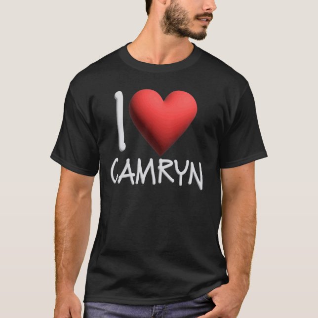 Camiseta Eu Amo Camryn Name Personalizado Menina Amiga (Frente)