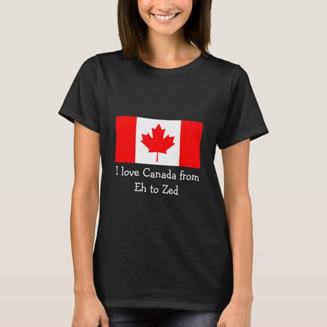 Camiseta Eu amo Canadá de Eh ao Zed - divertimento (Frente)