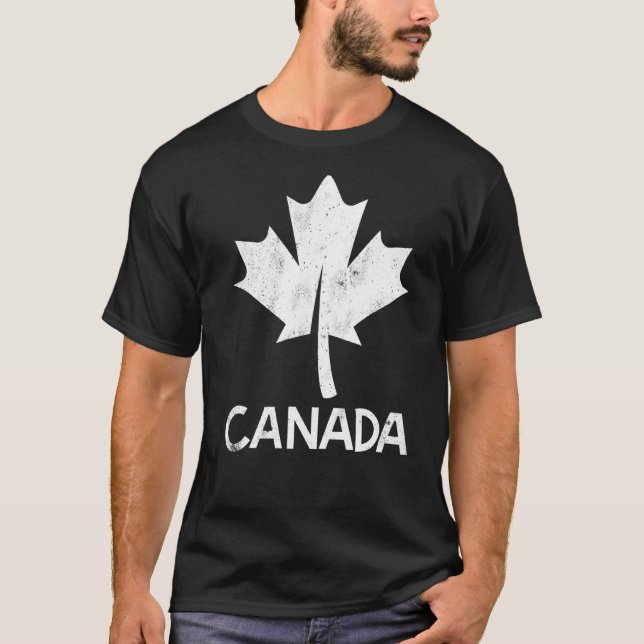 Camiseta Eu Amo Canadá Flag Vintage Canadian Maple (Frente)